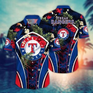 MLB Texas Rangers Hawaiian Shirt: Flower Strike A Style For Fans