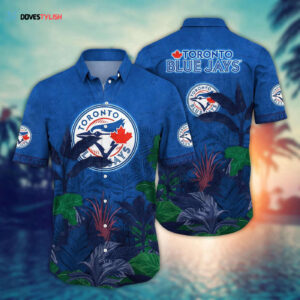 MLB Toronto Blue Jays Hawaiian Shirt: Fun Tropical Trees Pattern for Fans