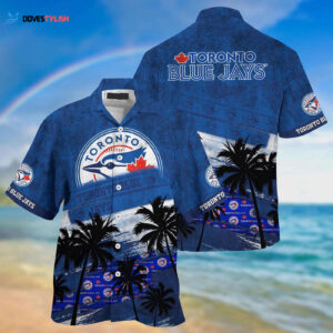 MLB Toronto Blue Jays Hawaiian Shirt with Palm Tree Pattern - Perfect for Fans of the Sports Team!