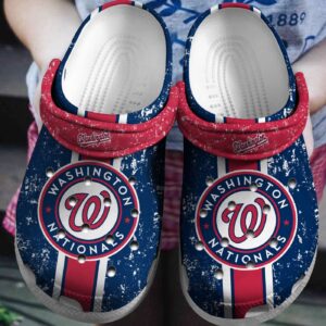 MLB Washington Nationals Clog-Shoes Clog Red – Navy For Fan Baseball
