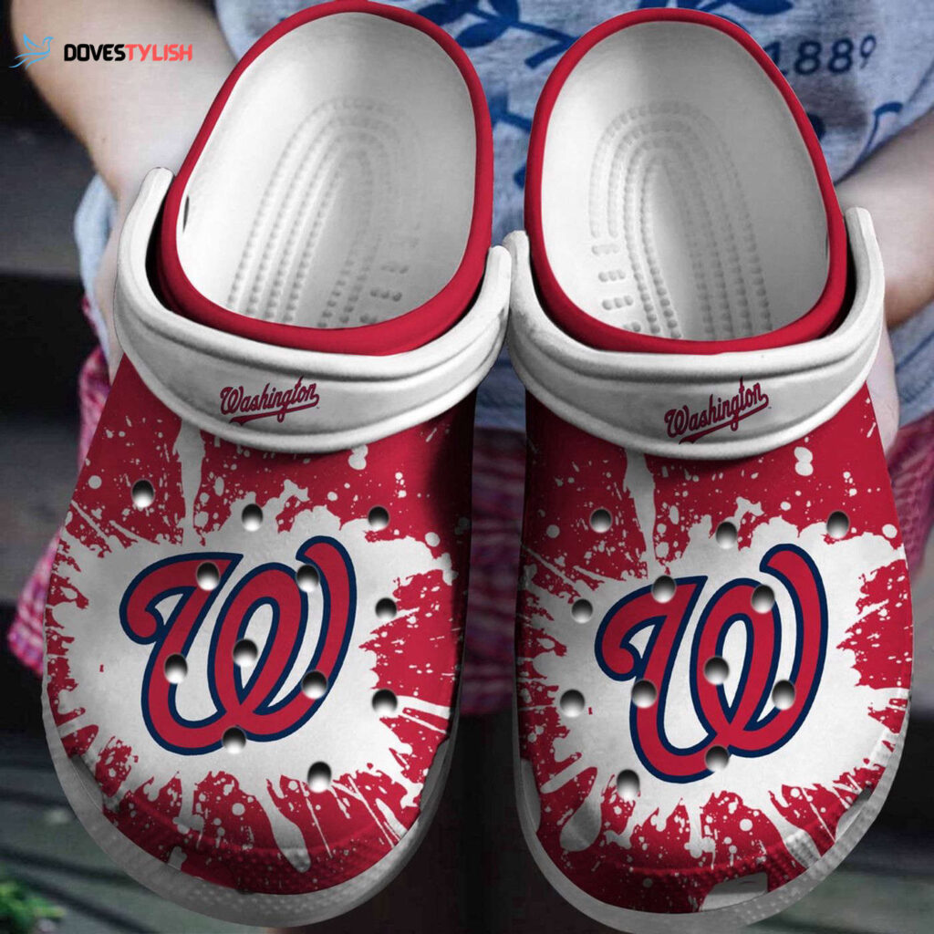 MLB Washington Nationals Clog-Shoes Clog Red – White For Fan Baseball MLB Washington Nationals Clog-Shoes Clog Red – White For Fan Baseball
