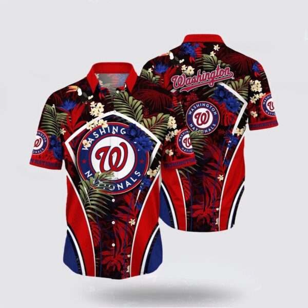 MLB Washington Nationals Hawaiian Shirt: Dive into Ocean Vibes with Unique Tropical Fashion for Fans