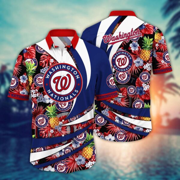 Washington Nationals MLB Hawaiian Shirt: Flower Bloom Fan Favorite