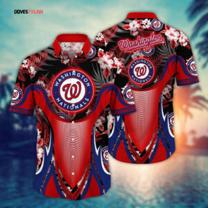 MLB Washington Nationals Hawaiian Shirt - Floral Grandstand Glamour for Fans