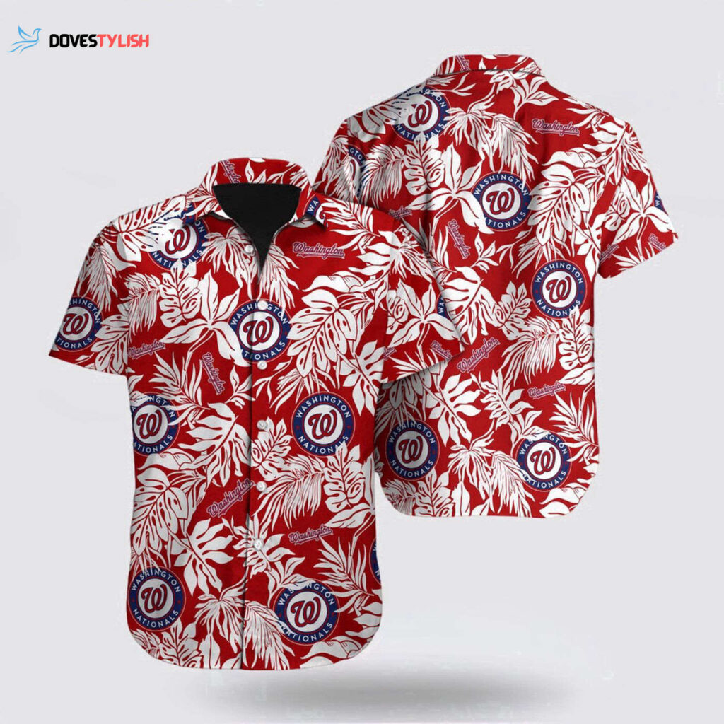 MLB Washington Nationals Hawaiian Shirt with Palm Leaf Pattern – Perfect for Fans!