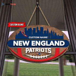 New England Patriots 2 Layers Wooden Sign - Home Decor Gift