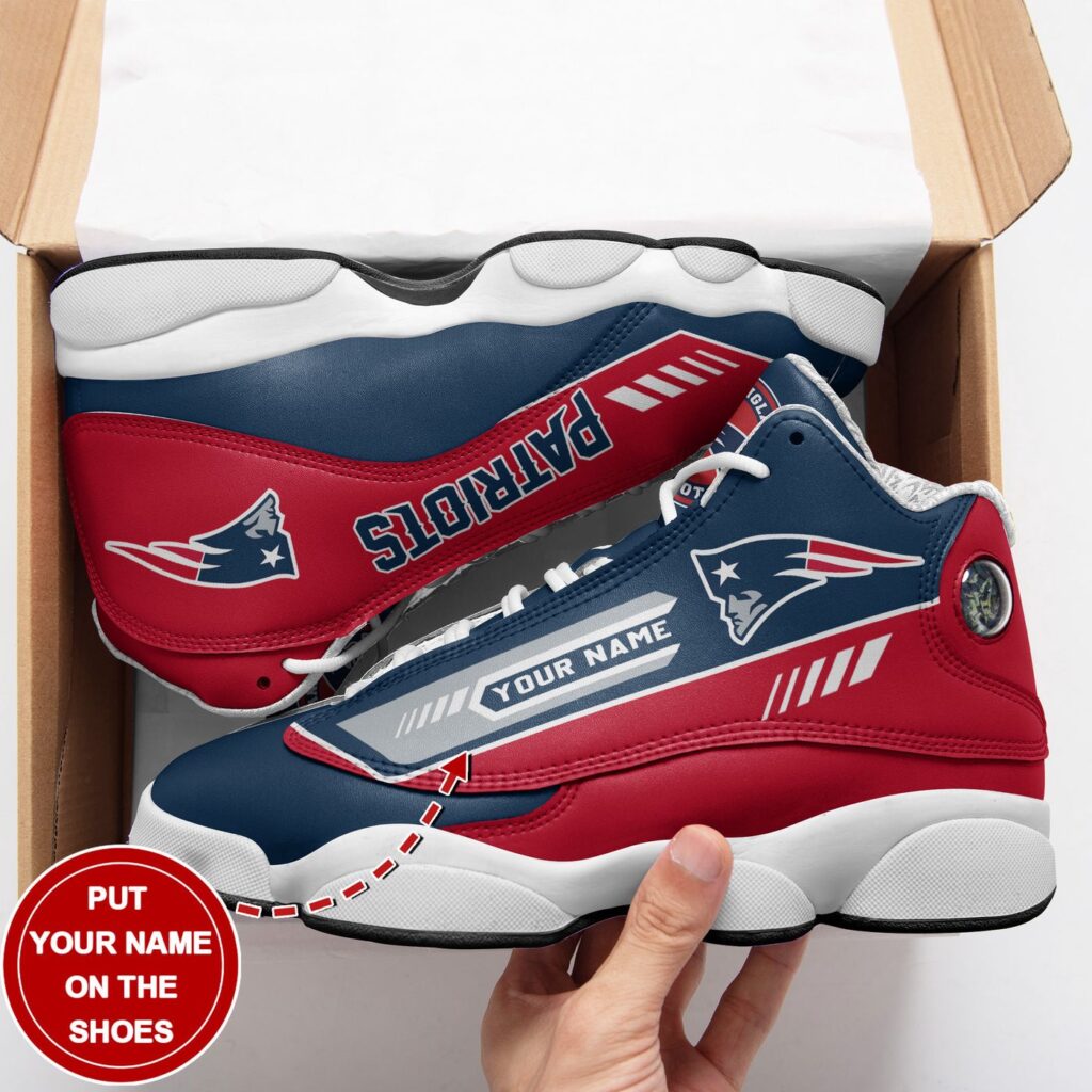 Personalized New England Patriots Air Jordan 13 Sneakers – Custom Name Option Personalized New England Patriots Air Jordan 13 Sneakers – Custom Name Option