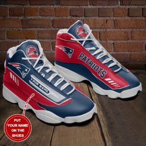 Personalized New England Patriots Air Jordan 13 Sneakers – Custom Name Option