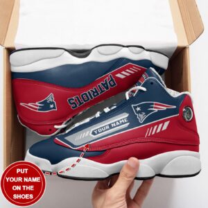 Personalized New England Patriots Air Jordan 13 Sneakers - Custom Name Option
