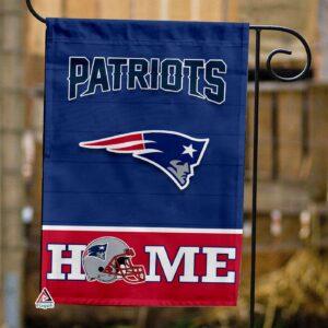 New England Patriots Football Flag, Pat Patriot Mascot Personalized Football Fan Welcome Flags, Custom Family Name NFL Decor - House Garden Decor Gift 3