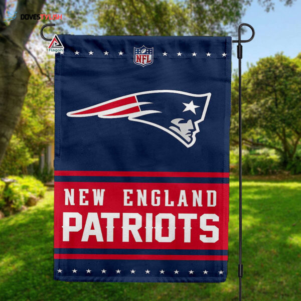 New England Patriots Football Team Flag, NFL Premium Two-sided Vertical Flag – House Garden Decor Gift