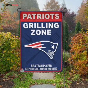 New England Patriots Grilling Zone Flag, Patriots Football Fans BBQ Flag - House Garden Decor Gift
