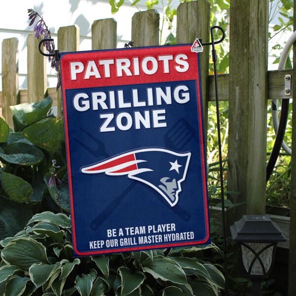 New England Patriots Grilling Zone Flag, Patriots Football Fans BBQ Flag – House Garden Decor Gift