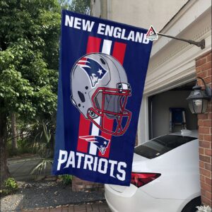 New England Patriots Helmet Vertical Flag, Patriots NFL Outdoor Flag – House Garden Decor Gift