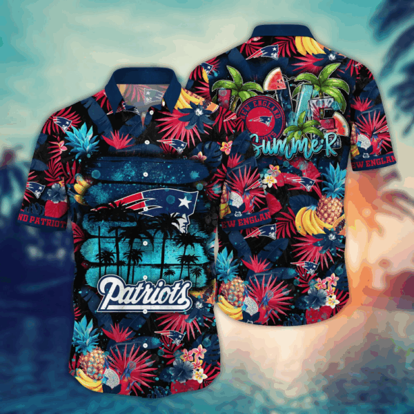 New England Patriots NFL Flower Hawaii Shirt  For Fans, Summer Football Shirts
