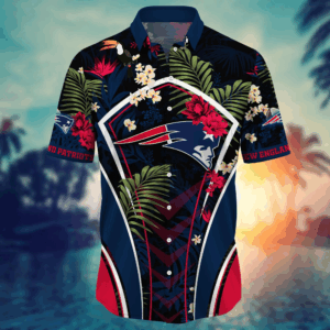 New England Patriots NFL Flower Hawaii Shirt   For Fans, Summer Football Shirts