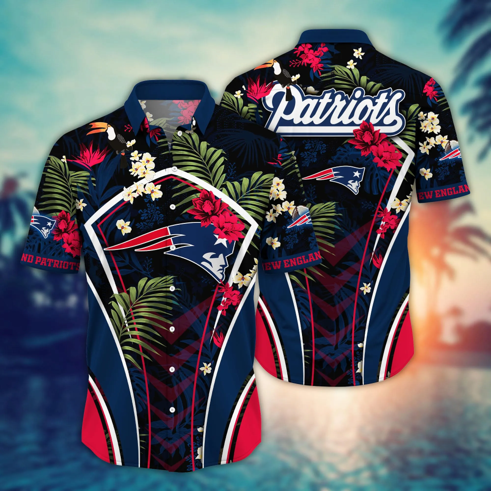 New England Patriots NFL Flower Hawaii Shirt   For Fans, Summer Football Shirts