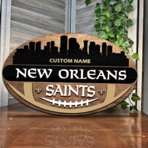 New Orleans Saints 2 Layers Wooden Sign – Home Decor Gift