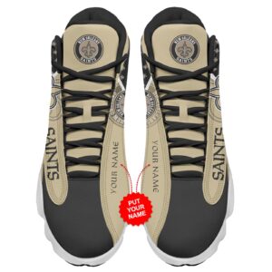 Personalized New Orleans Saints Air Jordan 13 Sneakers – Custom Name Option