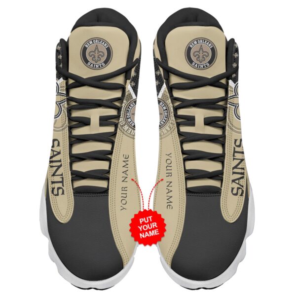 Personalized New Orleans Saints Air Jordan 13 Sneakers – Custom Name Option