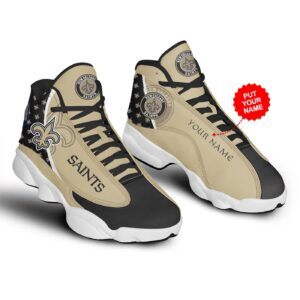 Personalized New Orleans Saints Air Jordan 13 Sneakers - Custom Name Option 3