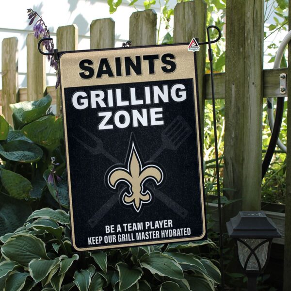 New Orleans Saints Grilling Zone Flag, Saints Football Fans BBQ Flag – House Garden Decor Gift