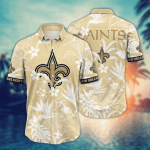 New Orleans Saints NFL Flower Hawaii Shirt   For Fans, Summer Football Shirts