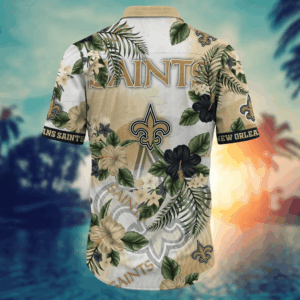New Orleans Saints NFL Flower Hawaii Shirt   For Fans, Summer Football Shirts