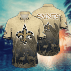 New Orleans Saints NFL Flower Hawaii Shirt   For Fans, Summer Football Shirts