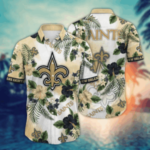 New Orleans Saints NFL Flower Hawaii Shirt   For Fans, Summer Football Shirts