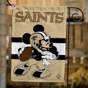 New Orleans Saints x Mickey Football Flag, NFL Premium Flag - House Garden Decor Gift