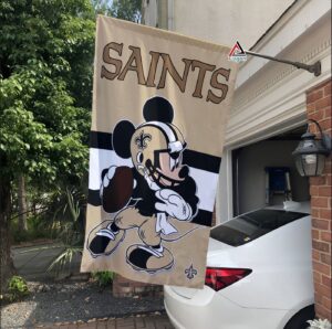 New Orleans Saints x Mickey Football Flag, NFL Premium Flag – House Garden Decor Gift