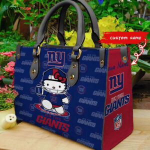 New York Giants Kitty Women Custom Name Leather Hand Bag