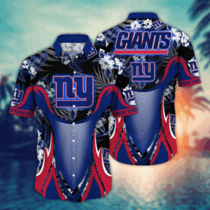 New York Giants NFL Flower Hawaii Shirt   For Fans, Summer Football Shirts