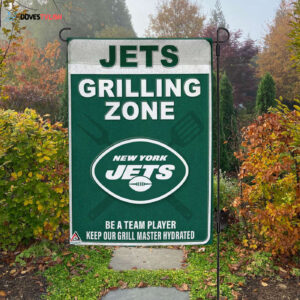 New York Jets Grilling Zone Flag, Jets Football Fans BBQ Flag - House Garden Decor Gift