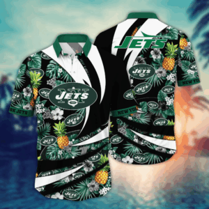 New York Jets NFL Flower Hawaii Shirt   For Fans, Summer Football Shirts