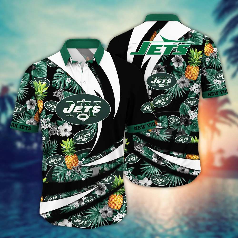 New York Jets NFL Flower Hawaii Shirt   For Fans, Summer Football Shirts