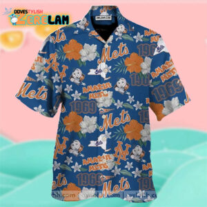 New York Mets Big And Tall Hawaiian Shirt - City Style Button Up for Men