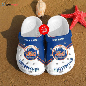 New York Mets Custom Name Clogs Shoes Crocband Clog Comfortable Water Shoes
