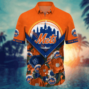 New York Mets MLB Flower Hawaii Shirt And Tshirt For Fans, Custom Summer Football Shirts