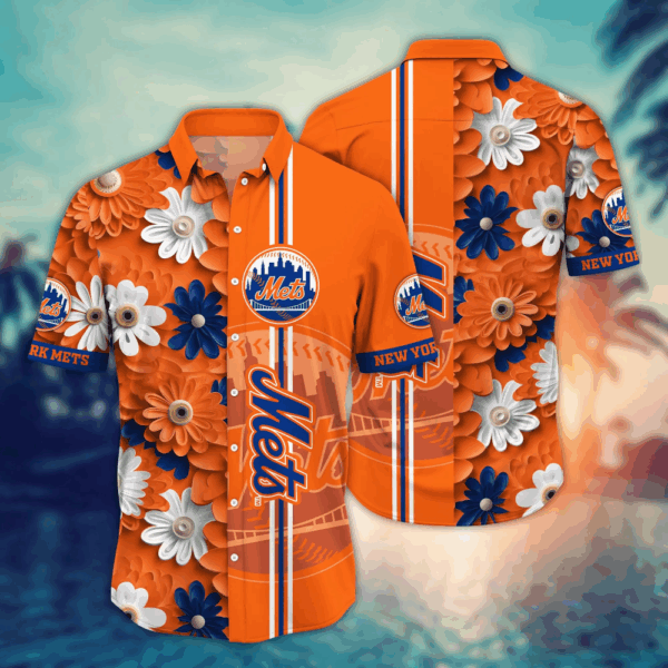 New York Mets MLB Flower Hawaii Shirt  For Fans, Summer Football Shirts
