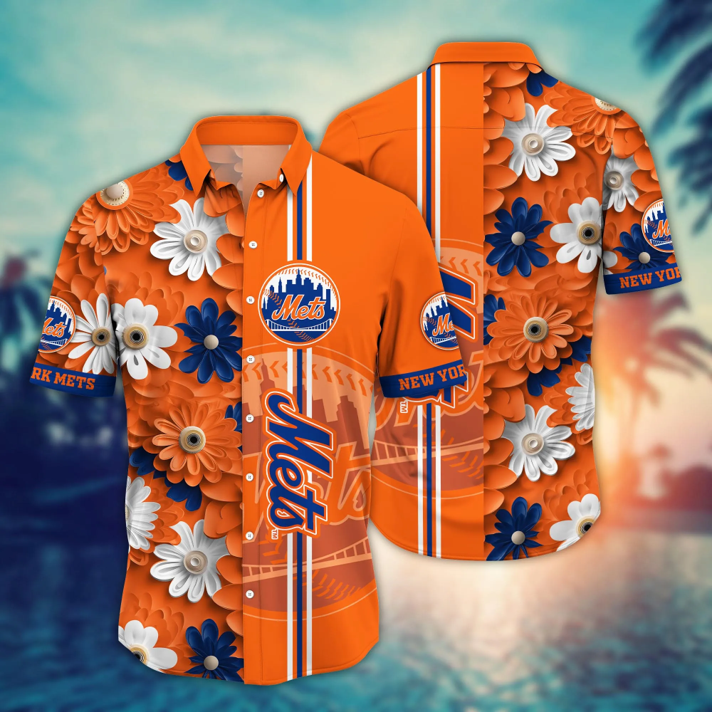 New York Mets MLB Flower Hawaii Shirt  For Fans, Summer Football Shirts