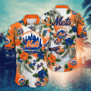 New York Mets MLB Flower Hawaii Shirt   For Fans, Summer Football Shirts