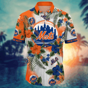 New York Mets MLB Flower Hawaii Shirt   For Fans, Summer Football Shirts