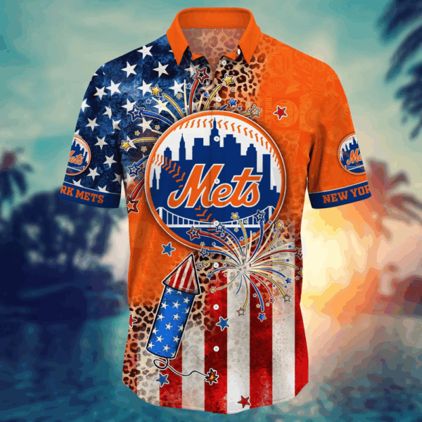 New York Mets MLB Hawaii Shirt Independence Day, Summer Shirts