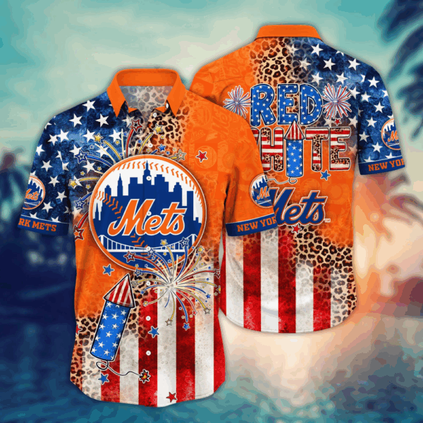 New York Mets MLB Hawaii Shirt Independence Day, Summer Shirts
