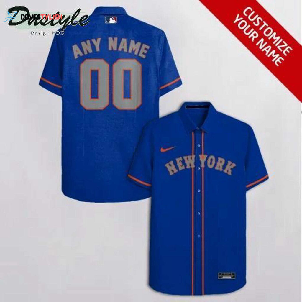 Custom New York Mets Blue Hawaiian Shirt – Personalized MLB Fan Gear