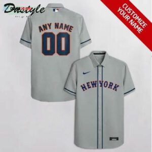 Custom New York Mets Grey Hawaiian Shirt - Personalize Your Style!
