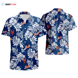 2023 New York Mets Tropical Flower Hawaiian Shirt - Summer Style
