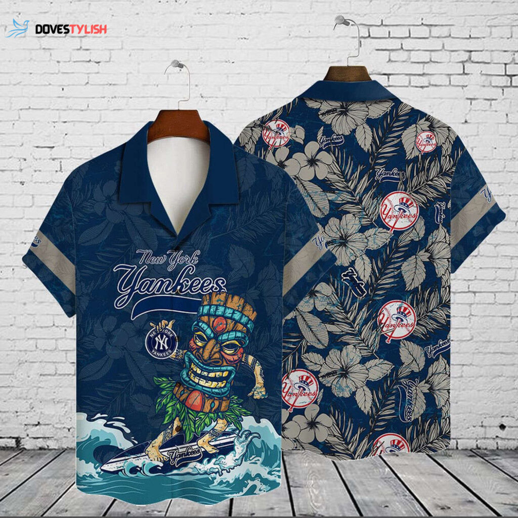 Men s New York Yankees 2023 AOP 3D Button Hawaiian Shirt – Perfect Gift for Dad Father – V13